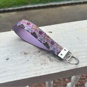 Handmade Purple Spooky Cookies Keychain Wristlet
